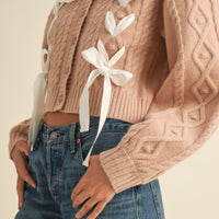 Lovely Collar Cable Knit Cardigan