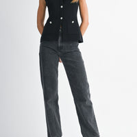 Jewel Button Down Sweater Vest