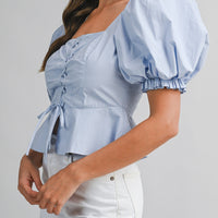 Romantic Puff Sleeve Peplum Top