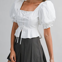 Romantic Puff Sleeve Peplum Top