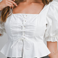 Romantic Puff Sleeve Peplum Top