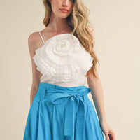 Rosette Satin Crop Top