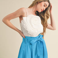 Rosette Satin Crop Top