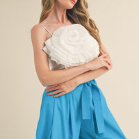 Rosette Satin Crop Top