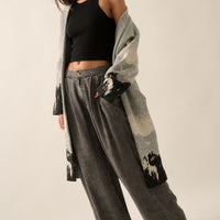 Pleated Wide Leg Light Denim Pants