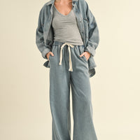 Denim Wide Leg Pants