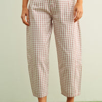 Vintage Plaid Barrel Leg Cropped Pants