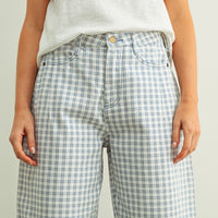 Vintage Plaid Barrel Leg Cropped Pants