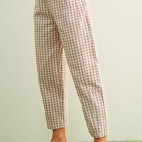 Vintage Plaid Barrel Leg Cropped Pants