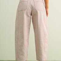 Vintage Plaid Barrel Leg Cropped Pants