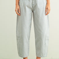 Vintage Plaid Barrel Leg Cropped Pants