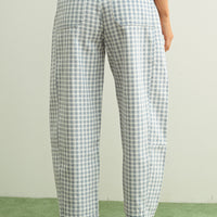 Vintage Plaid Barrel Leg Cropped Pants