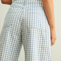 Vintage Plaid Barrel Leg Cropped Pants