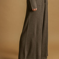 Ribbed Knit Wide Leg Drawstring Lounge Pants