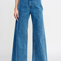 High Rise Wide Leg Marine Jeans