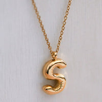 Balloon Initial Gold Necklace