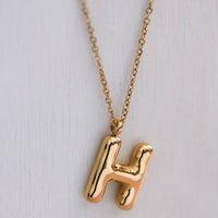 Balloon Initial Gold Necklace