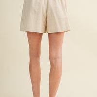 Linen High Waisted Shorts with Woven Belt