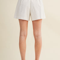 Linen High Waisted Shorts with Woven Belt