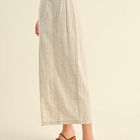 Linen Front Slit Maxi Skirt