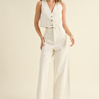 Washed Denim Crop Vest