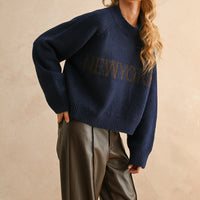 City Script Knit Sweater – London / Paris