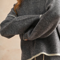 Brushed Knit Contrast Trim Sweater