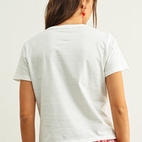 Sweet Gingham Strawberry Embroidered Baby Tee