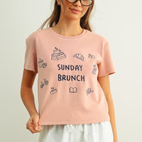 Sunday Brunch Embroidered Graphic Tee