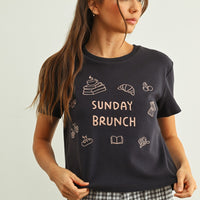 Sunday Brunch Embroidered Graphic Tee