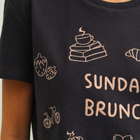 Sunday Brunch Embroidered Graphic Tee
