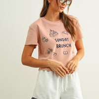 Sunday Brunch Embroidered Graphic Tee