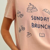 Sunday Brunch Embroidered Graphic Tee