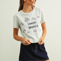 Sunday Brunch Embroidered Graphic Tee
