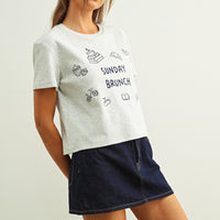 Sunday Brunch Embroidered Graphic Tee