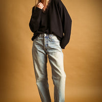 Lace Trim V-Neck Oversized Knit Sweater