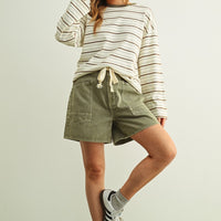 Weekend Stripe Oversized Cotton Pullover