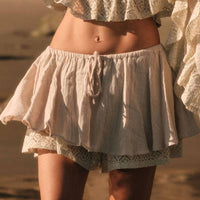 Boho Lace Flowy Mini Skort