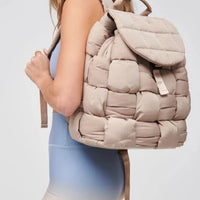 Quilted Woven Nylon Backpack