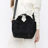 Woven Vegan Leather Neoprene Tote Bag