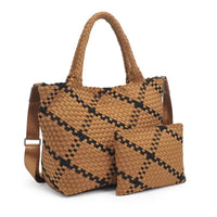 Woven Neoprene Tote Bag with Adjustable Crossbody Strap
