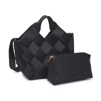 Woven Vegan Leather Neoprene Tote Bag