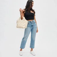 Woven Vegan Leather Neoprene Tote Bag