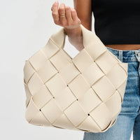 Woven Vegan Leather Neoprene Tote Bag