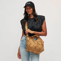 Woven Vegan Leather Neoprene Tote Bag