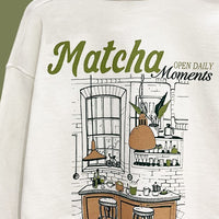 Matcha Moments Oversized Graphic Sweatshirt