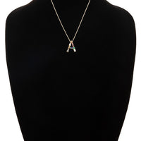 Multi Colored Rhinestone Letter Necklace