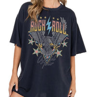 Rock and Roll Oversize Vintage Graphic Tee