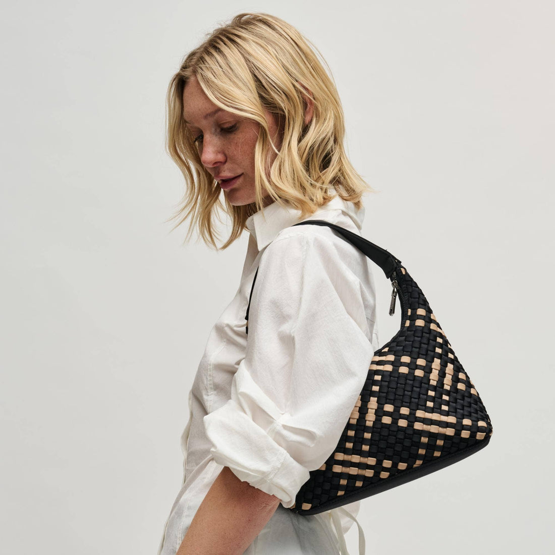 Modern Woven Neoprene Hobo Shoulder Bag