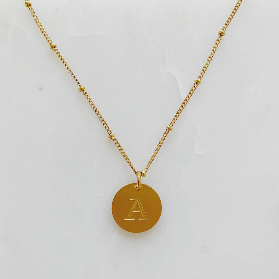 Round Initial Necklace